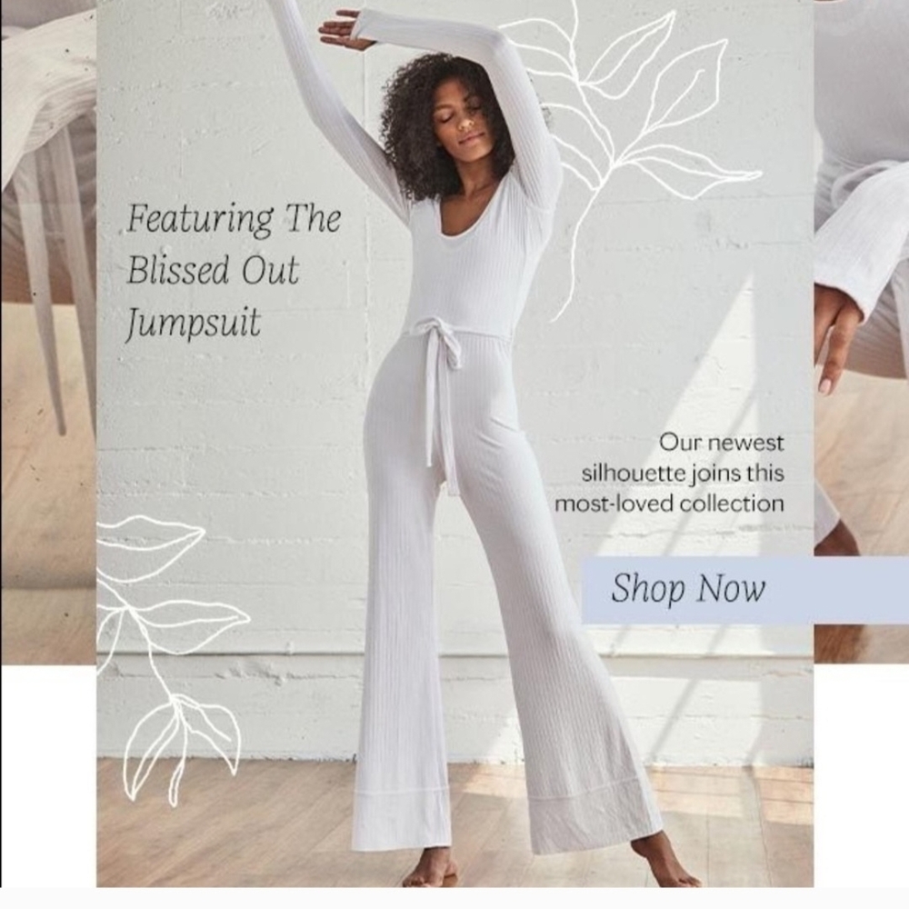 Free People Blissed Out Cream Jumpsuit